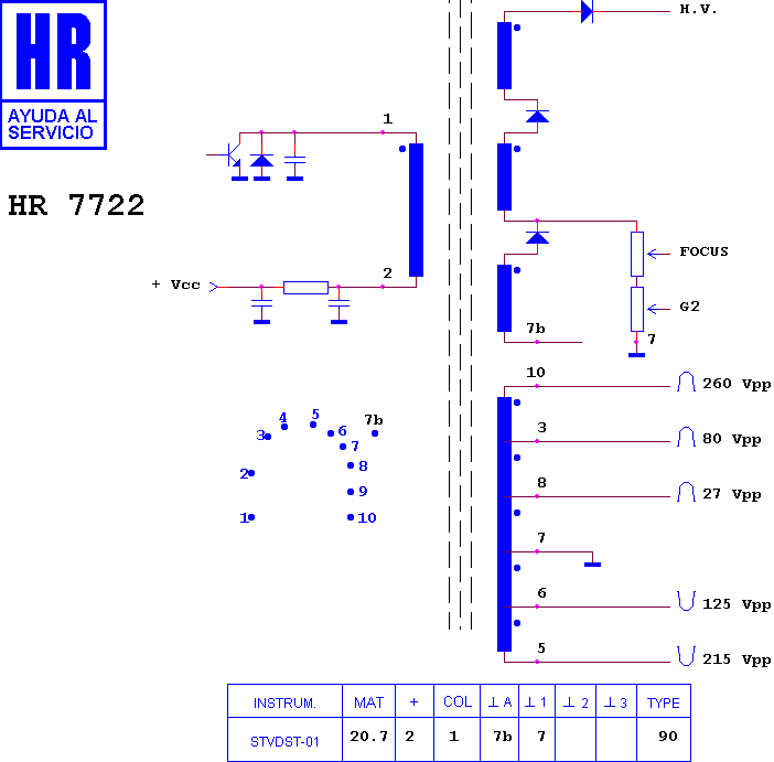 Schematic diagram for HR 7722
