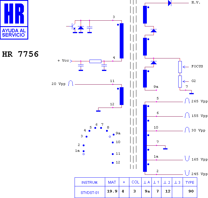 Schematic diagram for HR 7756