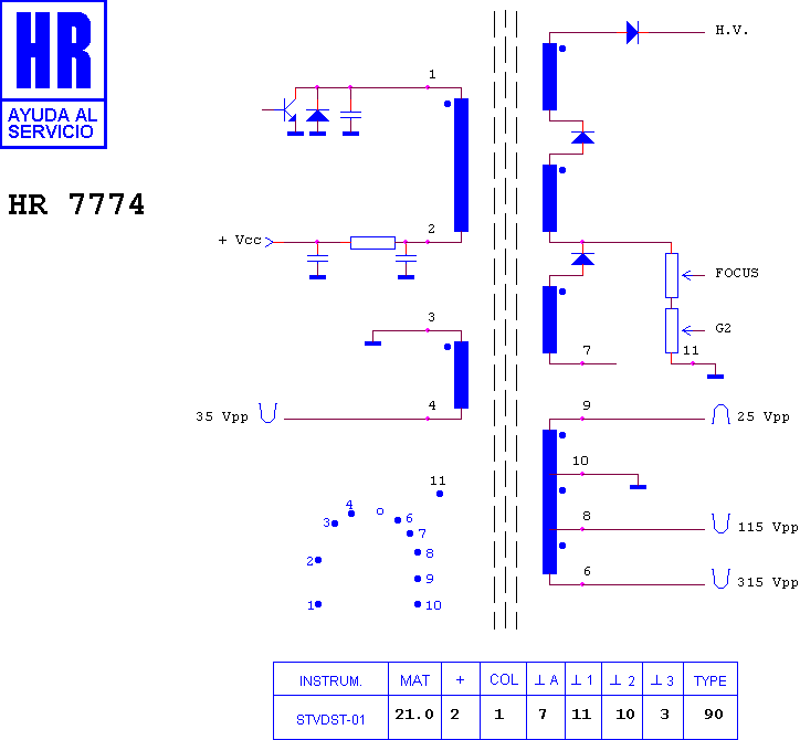 Schematic diagram for HR 7774