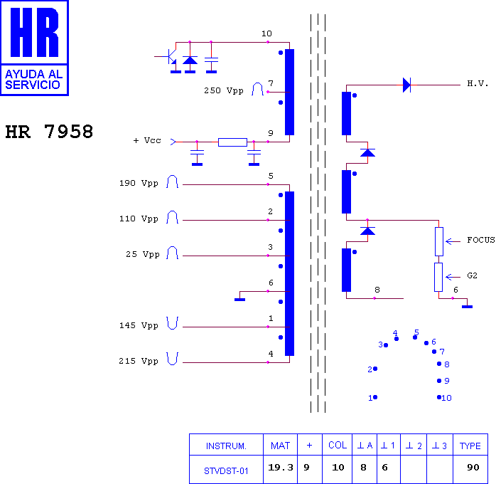 Schematic diagram for HR 7958