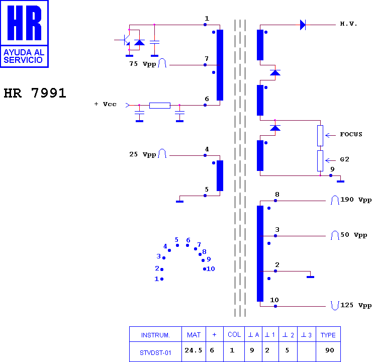 Schematic diagram for HR 7991