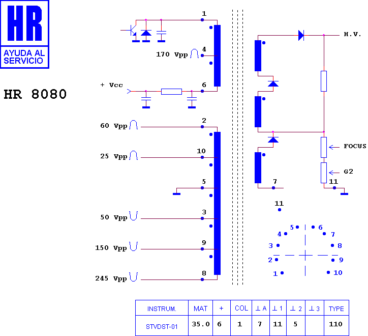 Schematic diagram for HR 8080