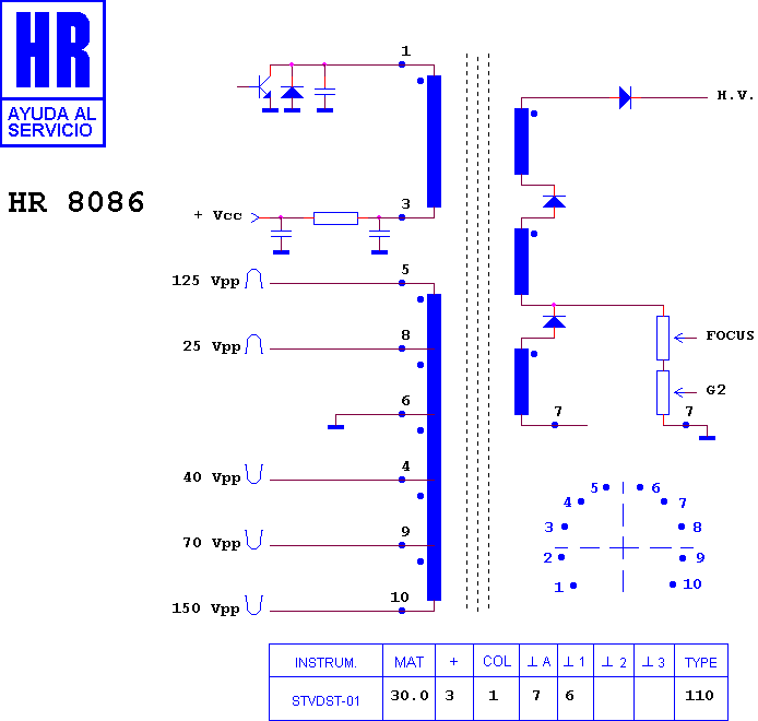 Schematic diagram for HR 8086