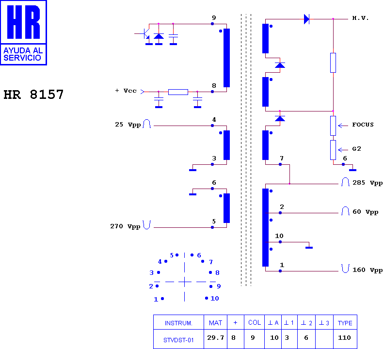 Schematic diagram for HR 8157
