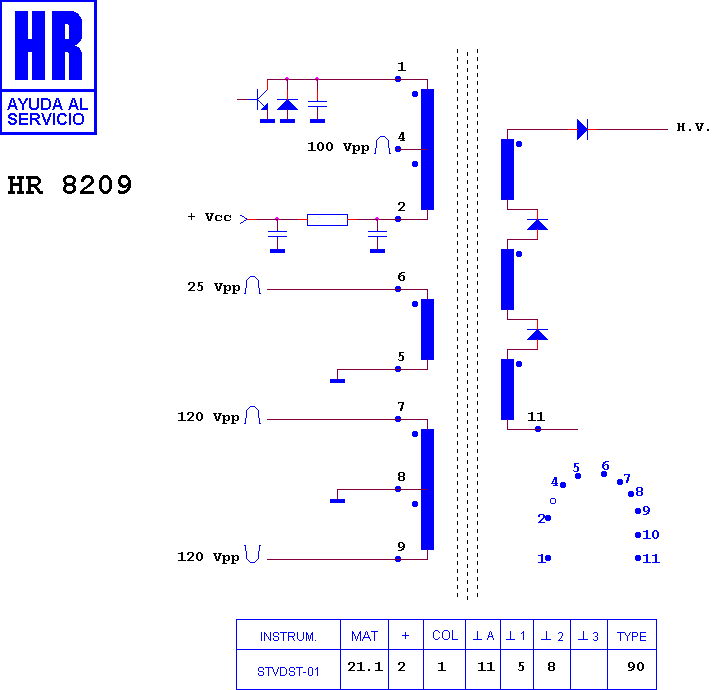 Schematic diagram for HR 8209