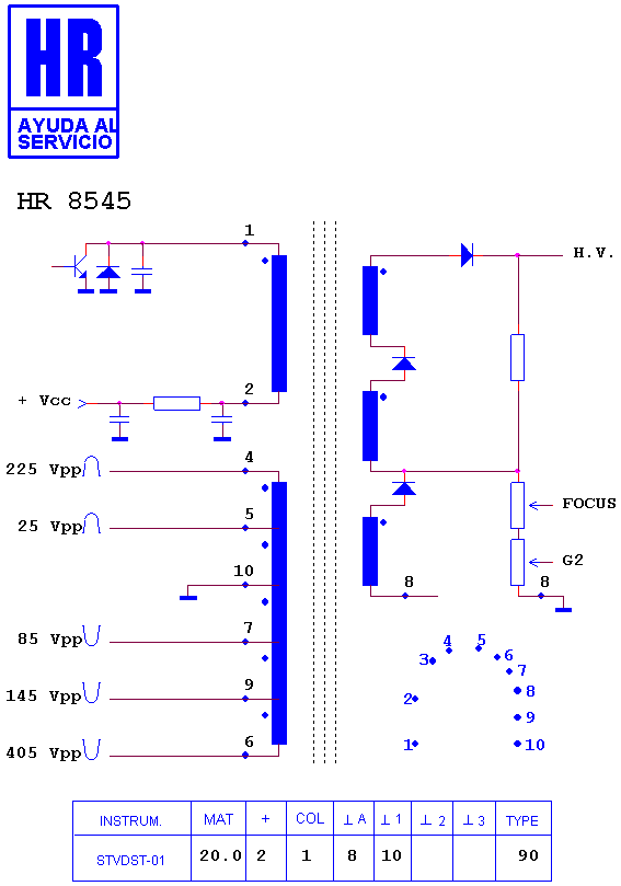 Schematic diagram for HR 8545