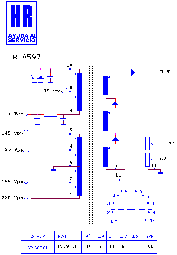 Schematic diagram for HR 8597