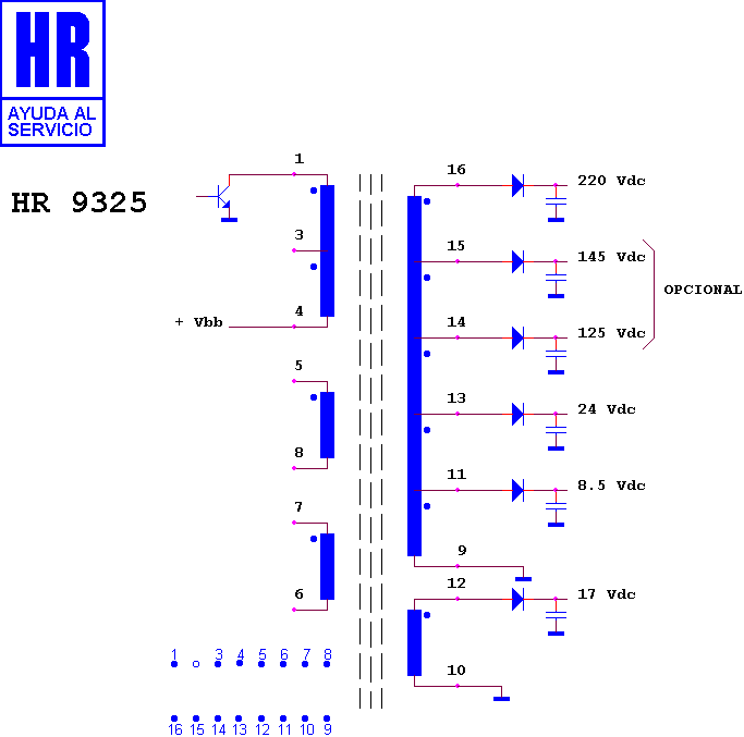 Schematic diagram for HR 9325
