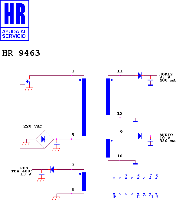 Schematic diagram for HR 9463