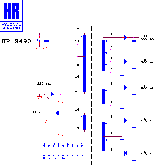 Schematic diagram for HR 9490