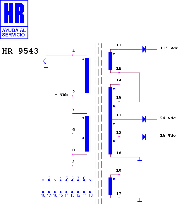 Schematic diagram for HR 9543