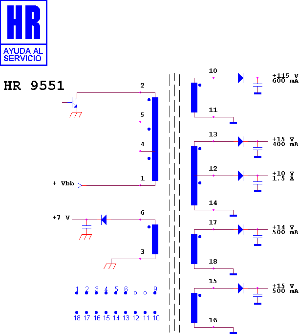 Schematic diagram for HR 9551