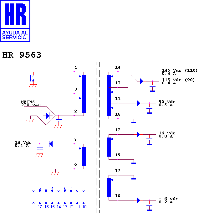 Schematic diagram for HR 9563