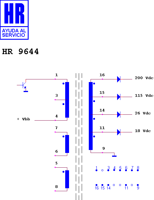 Schematic diagram for HR 9644 C