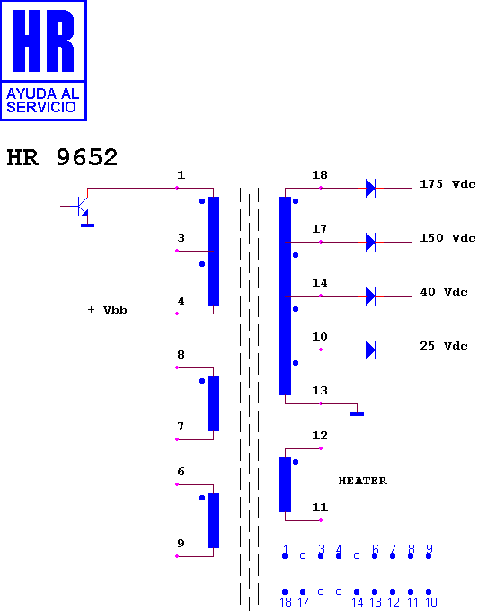 Schematic diagram for HR 9652
