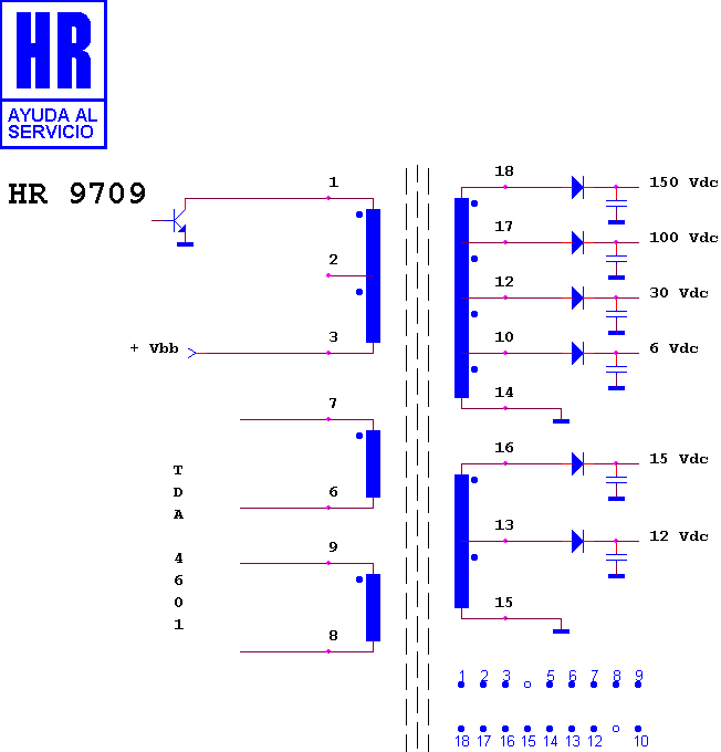 Schematic diagram for HR 9709
