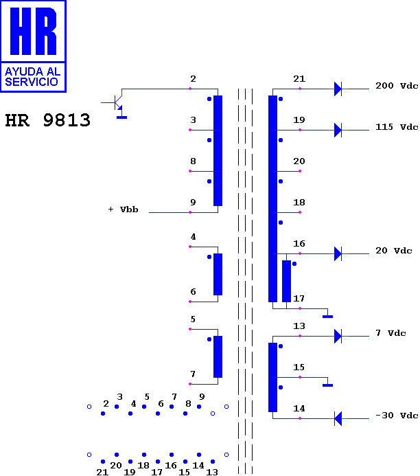 Schematic diagram for HR 9813
