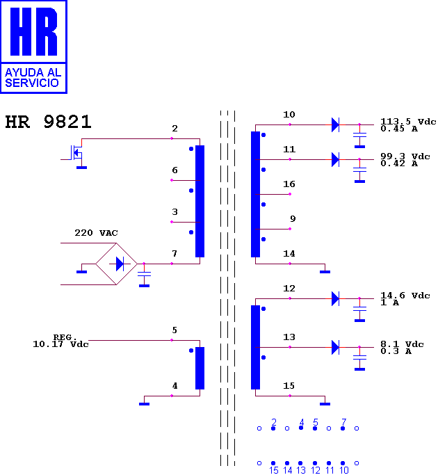 Schematic diagram for HR 9821