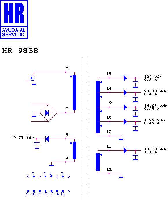 Schematic diagram for HR 9838