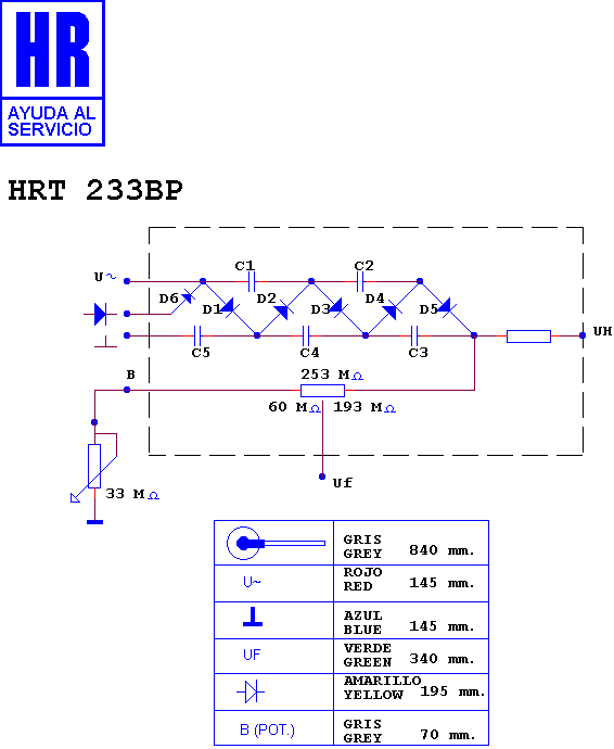 Schematic diagram for HRT 233 BP
